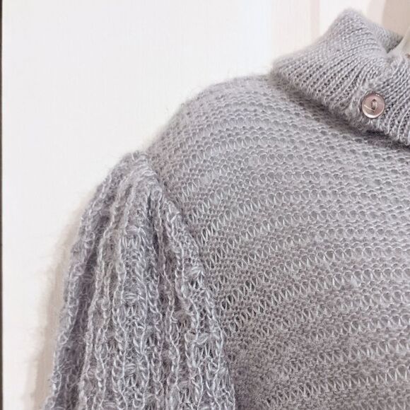 Vintage SEARS wool blend grey knit dress M @Z - Picture 6 of 15